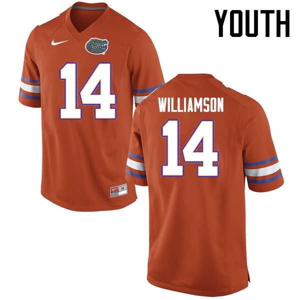 NCAA Florida Gators Chris Williamson Youth #14 Nike Orange Stitched Authentic College Football Jersey GOB6764MI